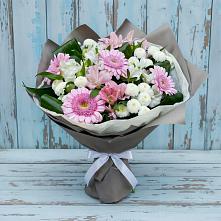 Букет цветов из:  Герберы, Альстромерии и Хризантемы #REPLACE_PRED# Никитское