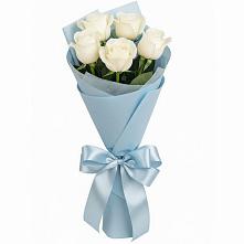 Букет 5 Белых роз Проуд в Никитское