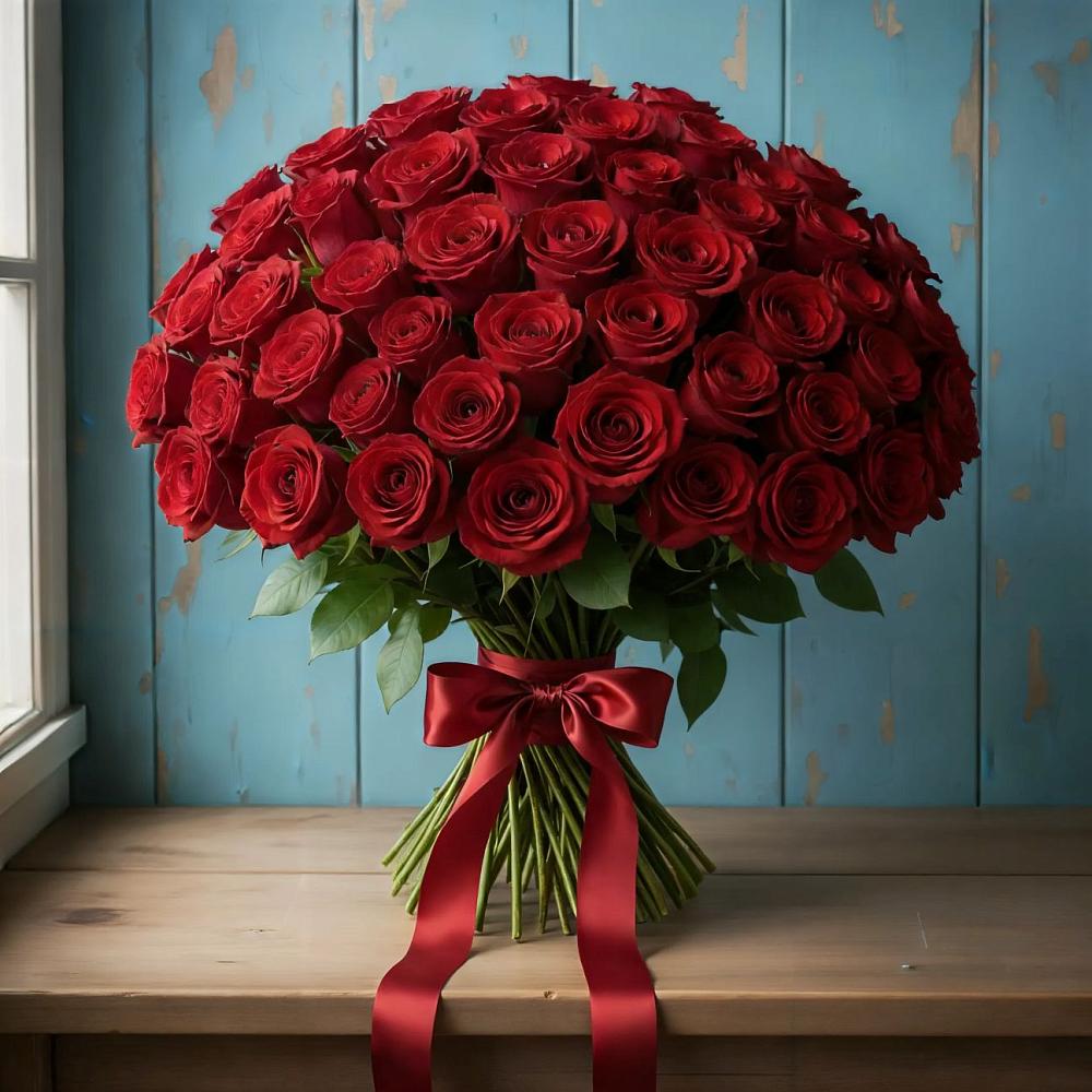 Букет Красные розы Блэк Меджик в Никитское