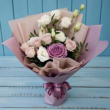 Букет цветов из:  Розы и Лизиантусы в Никитское