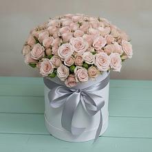 Цветочная композиция из Розы в шляпной коробке в Никитское