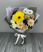 Букет цветов из:  Розы, Герберы и Хризантемы в Никитское