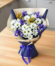 Букет цветов из:  Розы, Ирисы и Хризантемы #REPLACE_PRED# Никитское