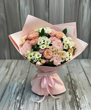 Букет цветов из:  Гвоздики, Розы и Хризантемы в Никитское