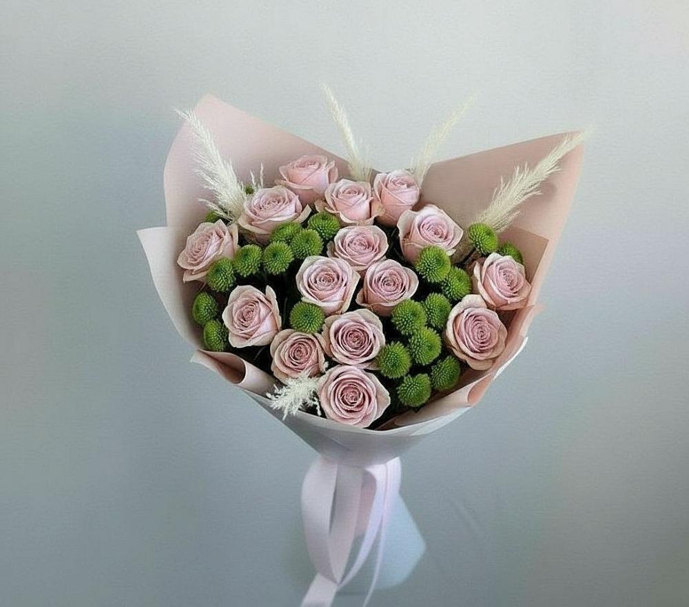 Букет цветов из: Розы и Хризантемы в Никитское