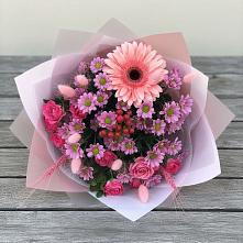 Букет цветов из:  Розы, Герберы и Хризантемы #REPLACE_PRED# Никитское