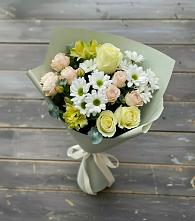 Букет цветов из:  Альстромерии, Розы и Хризантемы в Никитское