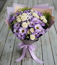 Букет цветов из:  Хризантемы и Розы в Никитское